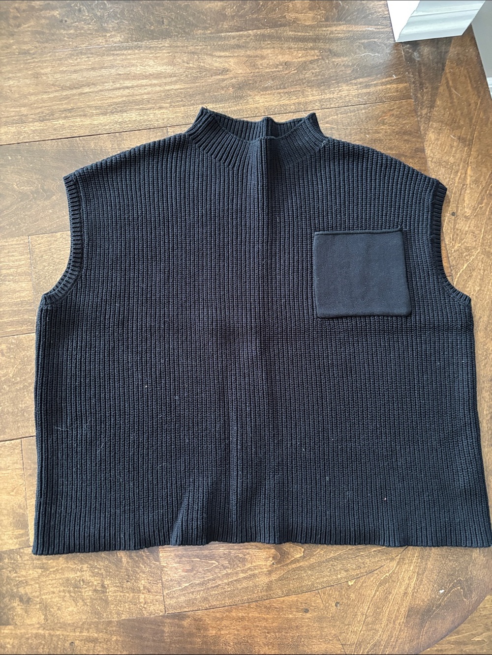 Ladies Sleeveless Knit Vest - Black